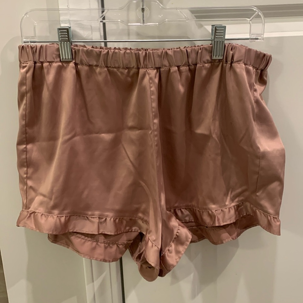 Silk pj shorts with ruffles